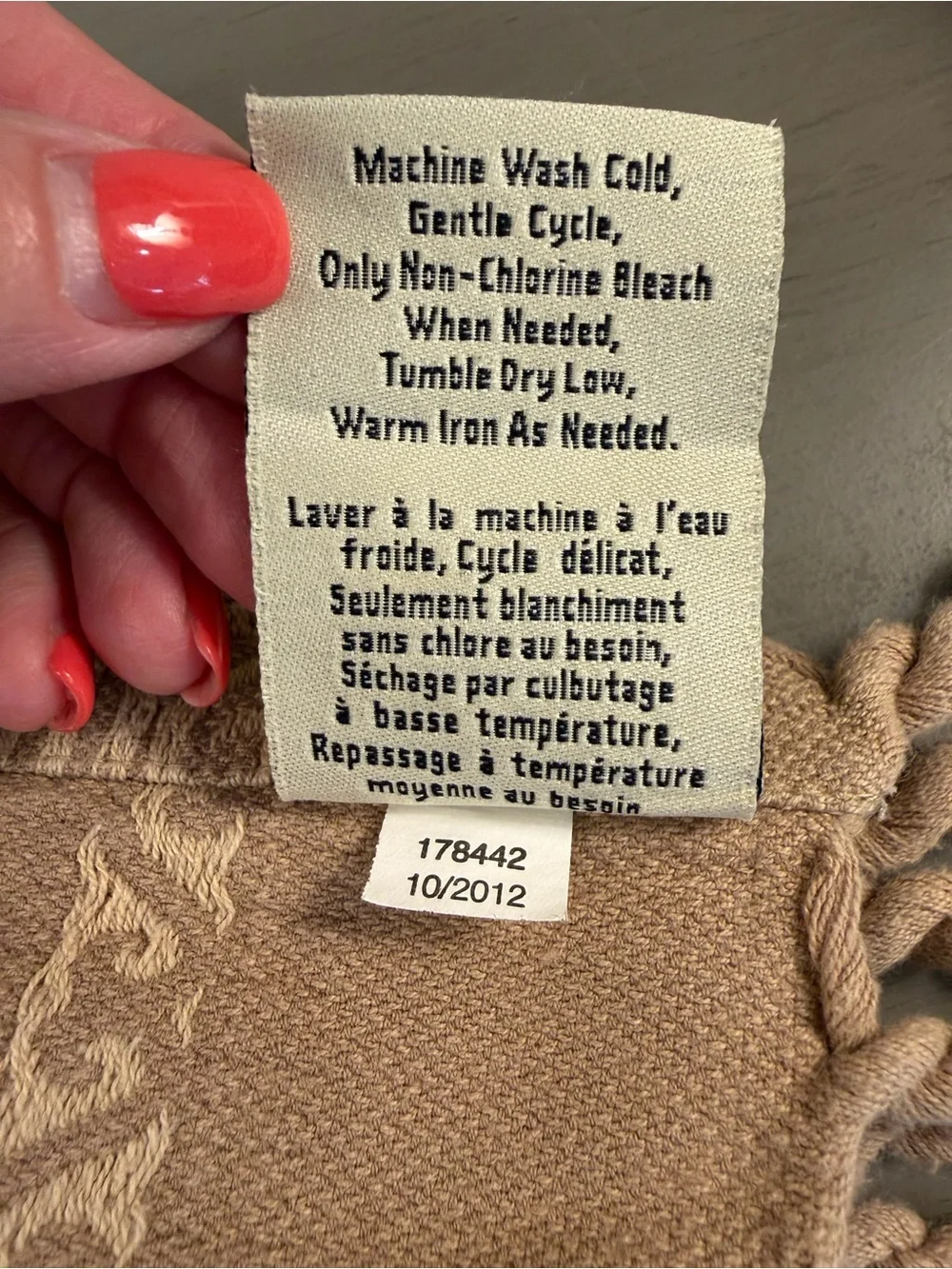 Pottery Barn Cotton Rope Fringe Napkins SET OF 6 Tan Neutral Boho Southwestern